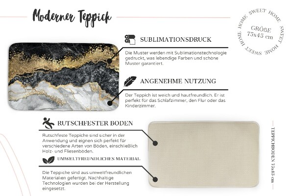 Koberec Geometrický kvetinový vzor