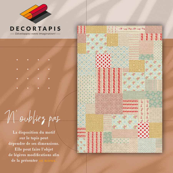 Módne vinylový koberec farebné patchwork