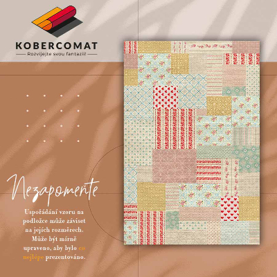 Módne vinylový koberec farebné patchwork