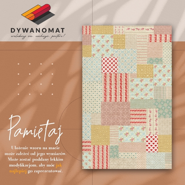 Módne vinylový koberec farebné patchwork