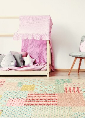 Módne vinylový koberec farebné patchwork