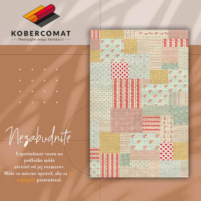 Módne vinylový koberec farebné patchwork