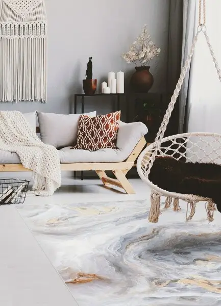 Vinylový koberec pre domácnosť mramor mora