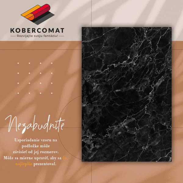 Vnútorné vinylový koberec čierny mramor