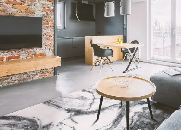 Univerzálny vinylový koberec Čierno-biely mramor