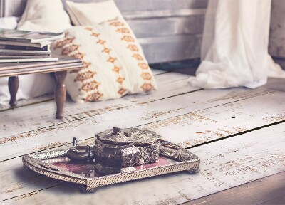 Vinylový koberec pre domácnosť rustikálne drevo