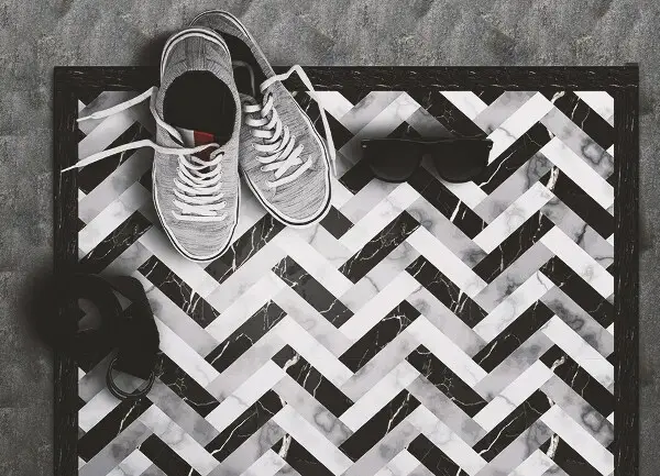 Vinylový koberec pre domácnosť mramor mozaika