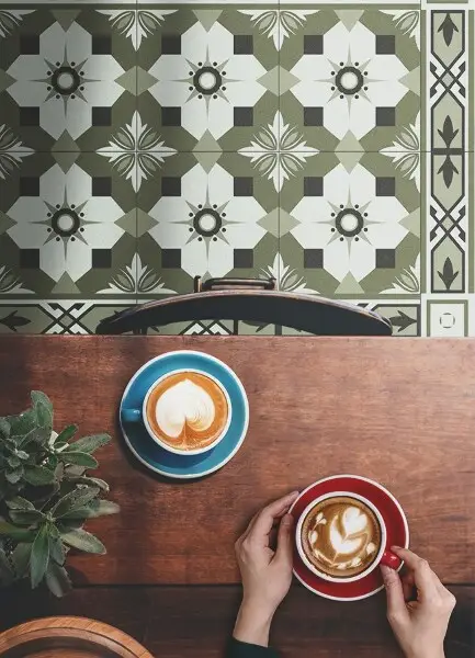 vinylový koberec Kachľové geometrický vzor