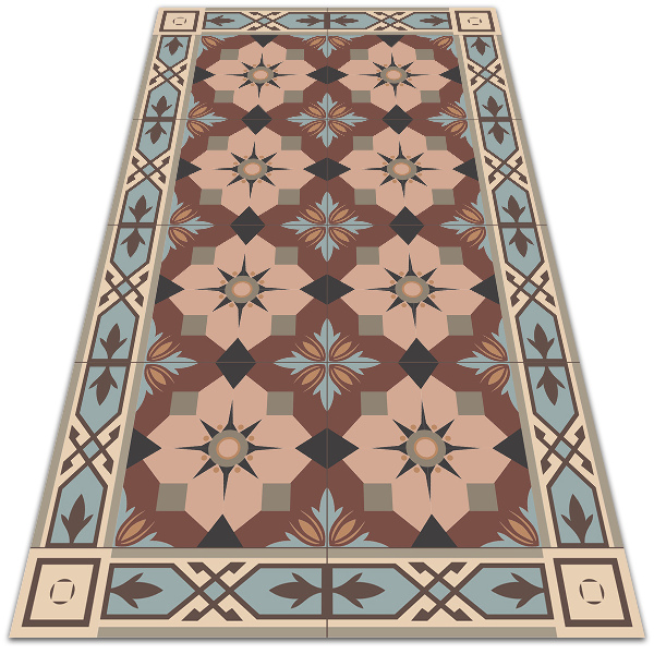 Módne vinylový koberec geometrické dlaždice