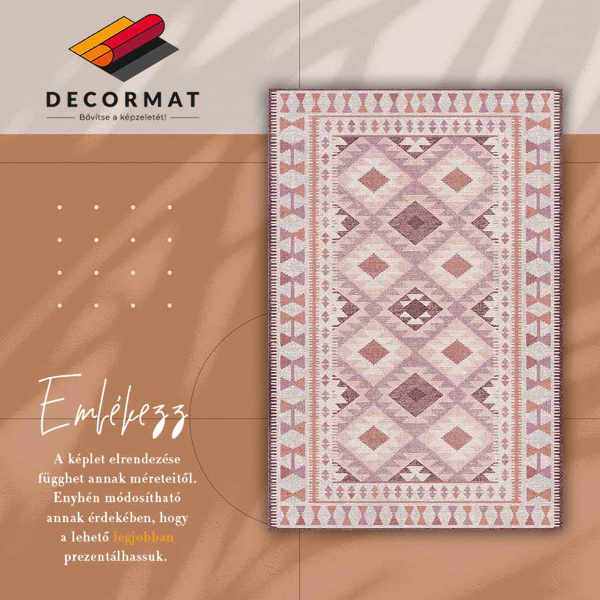 Vinylový koberec pre domácnosť bledoružové diamanty