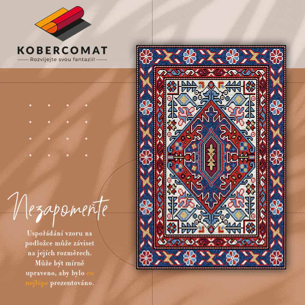 Módne univerzálny vinylový koberec ľudovými ornamenty