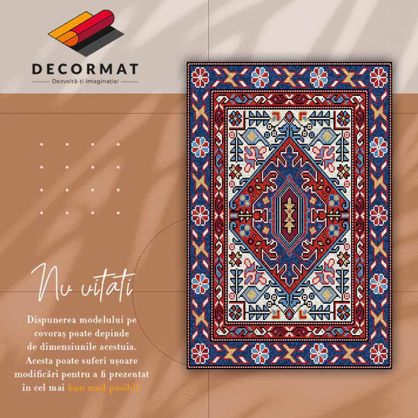 Módne univerzálny vinylový koberec ľudovými ornamenty