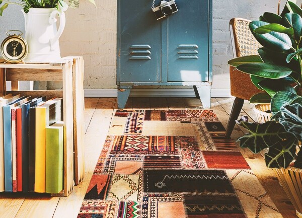 vinylový koberec abstraktné patchwork