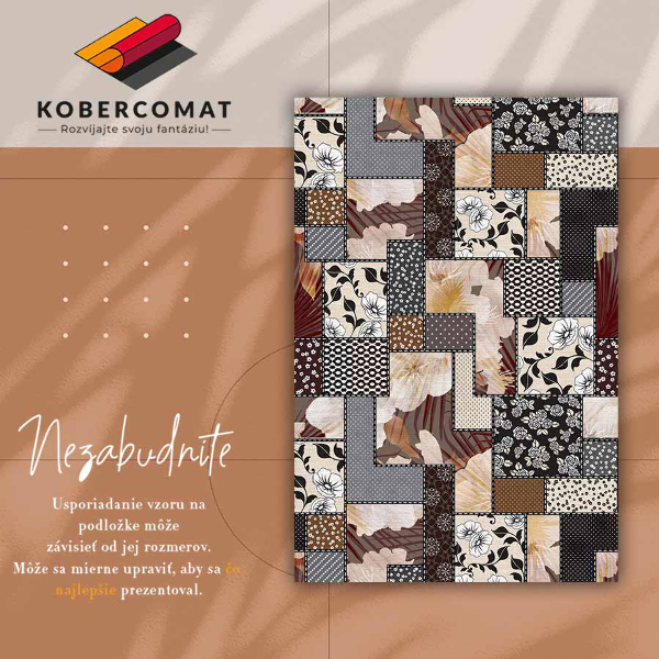 Vinylový koberec pre domácnosť kvetinová koláž