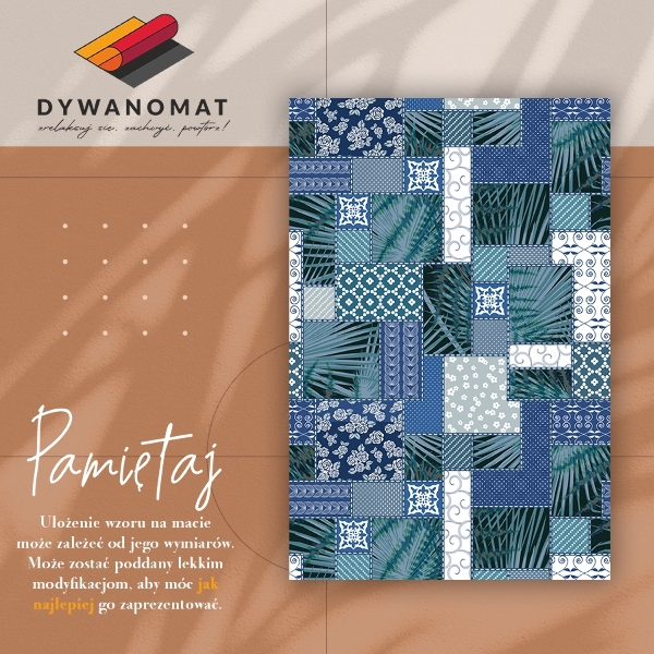 Módne vinylový koberec tropické patchwork