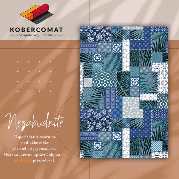 Módne vinylový koberec tropické patchwork