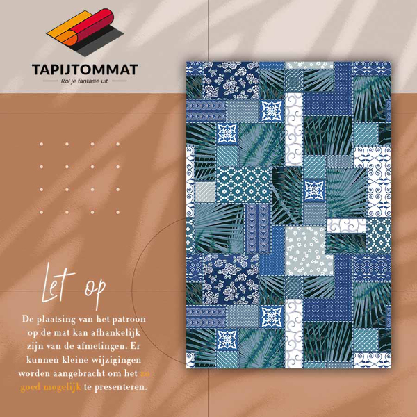 Módne vinylový koberec tropické patchwork