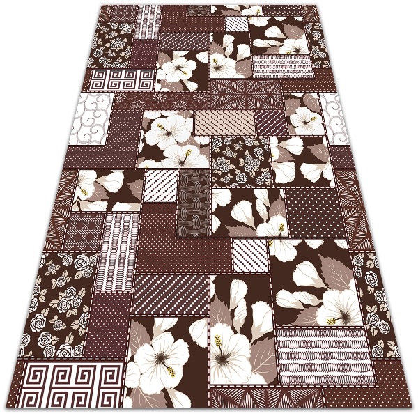 Módne vinylový koberec kvety koláž