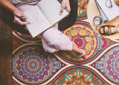Módne univerzálny vinylový koberec farebné mandala