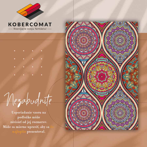 Módne univerzálny vinylový koberec farebné mandala
