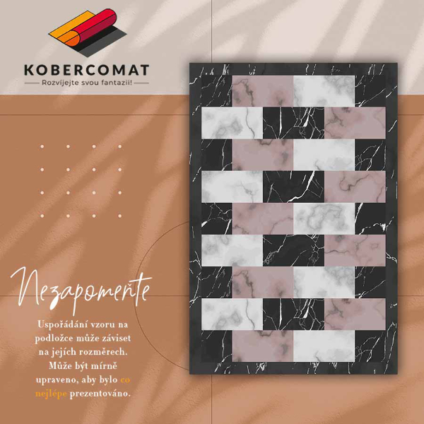 Módne univerzálny vinylový koberec mramor kocka