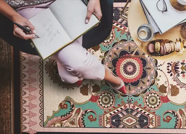 Univerzálny vinylový koberec geometrické kvety