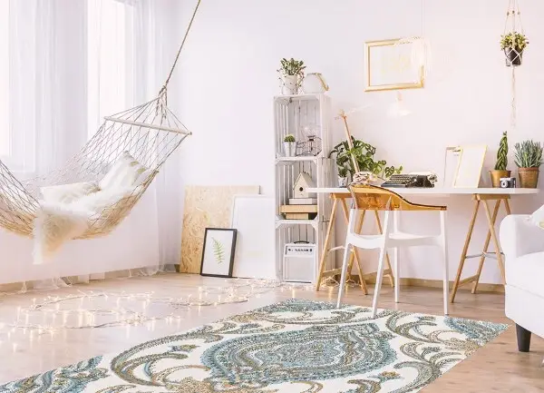 Vinylový koberec pre domácnosť orientálne kvety