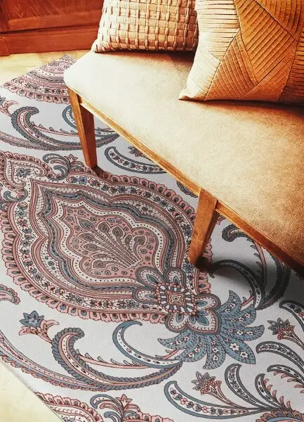 Vinylový koberec pre domácnosť orientálne kvety