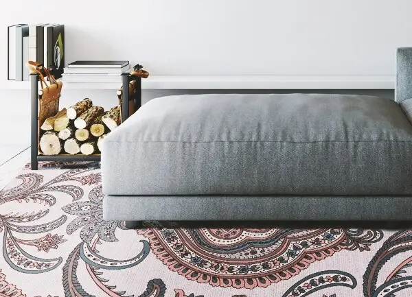 Vinylový koberec pre domácnosť orientálne kvety