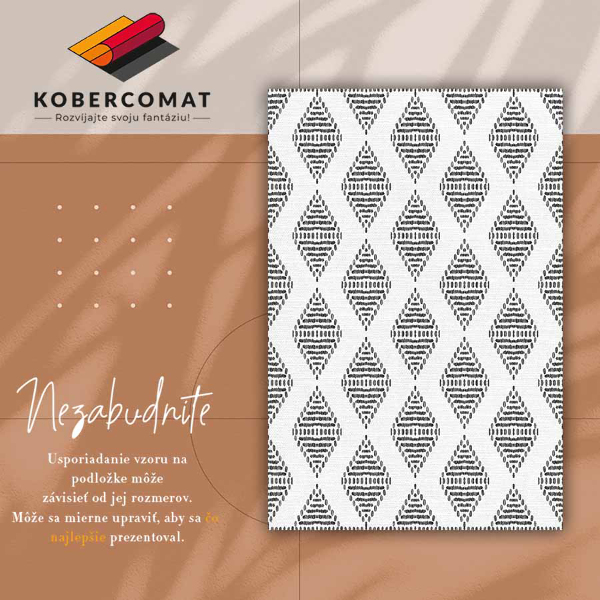 Módne vinylový koberec geometrické diamanty