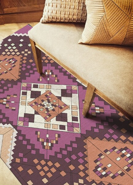 Módne vinylový koberec geometrické diamanty