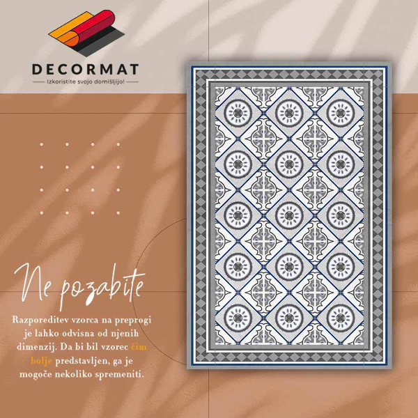 Módne vinylový koberec geometrické diamanty