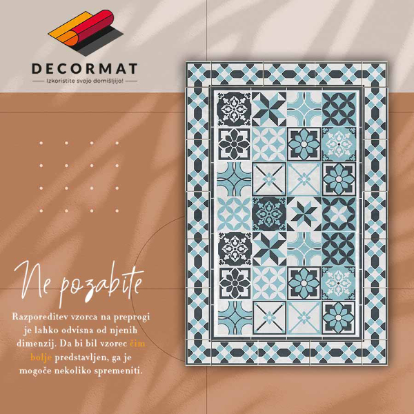 vinylový koberec geometria trikolóra