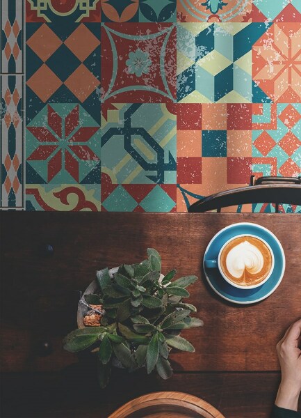 Módne vinylový koberec portugalský retro