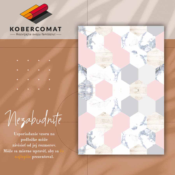 Módne vinylový koberec mramor šesťuholníkov