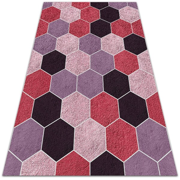 Módne vinylový koberec texturní šesťuholníkov