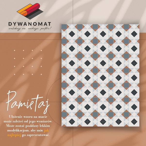 Módne vinylový koberec geometrické diamanty