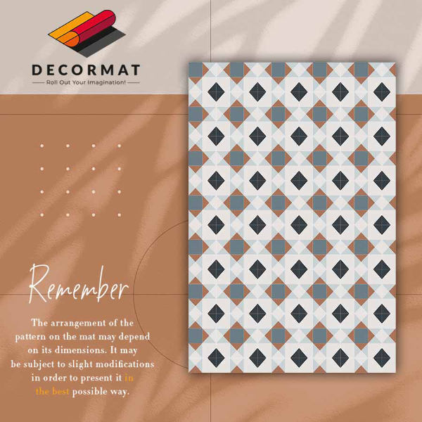 Módne vinylový koberec geometrické diamanty