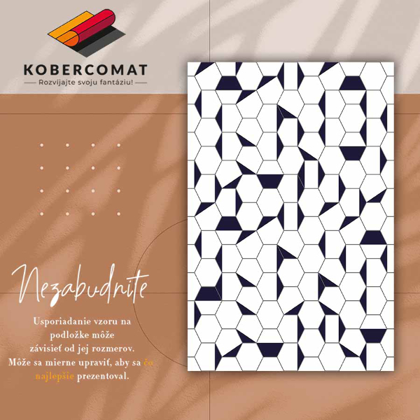 Vnútorné vinylový koberec hexagon