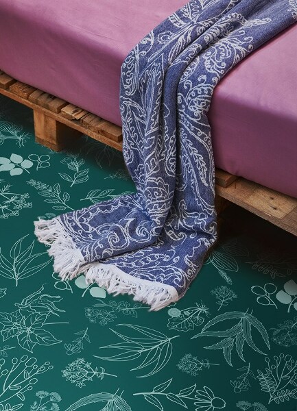 Vinylový koberec pre domácnosť botanickej kvety