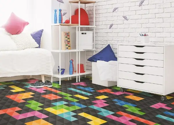 Vnútorné vinylový koberec tetris kocky
