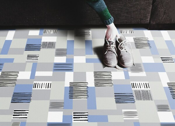 Módne vinylový koberec geometrické obdĺžniky