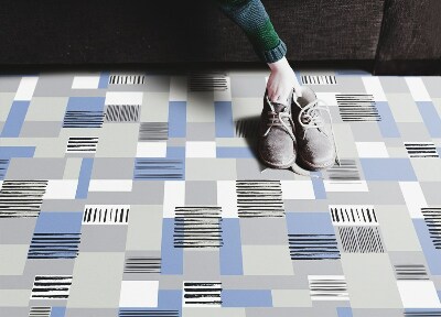 Módne vinylový koberec geometrické obdĺžniky