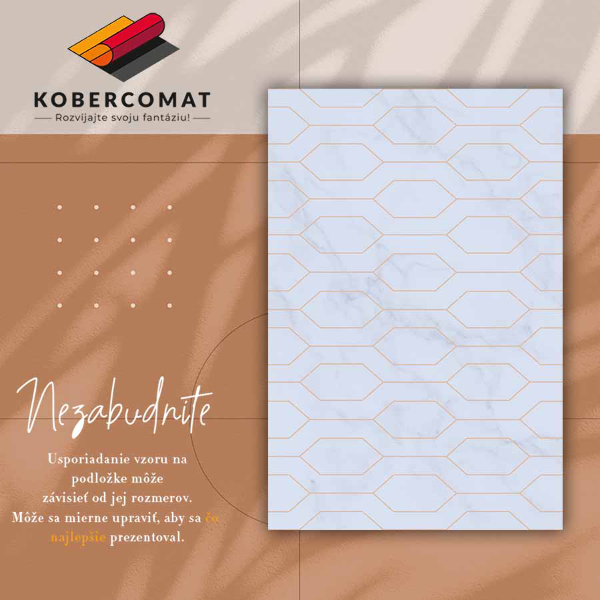 Vinylový koberec pre domácnosť zdobený mramorom