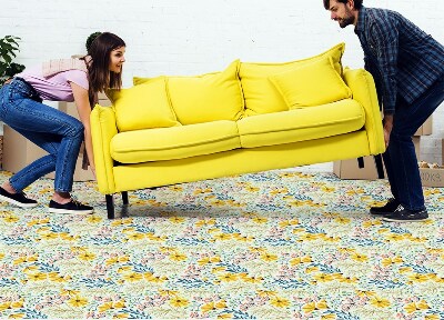 Módne univerzálny vinylový koberec jarné kvety
