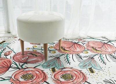 Vinylový koberec pre domácnosť jemné kvety