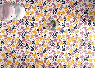 Módne vinylový koberec abstraktné kvety