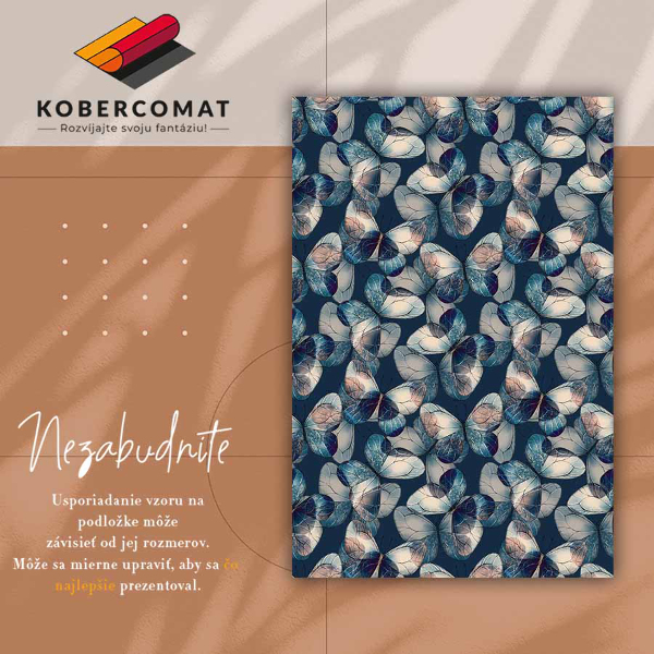 Vinylový koberec pre domácnosť motýle
