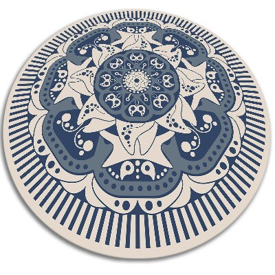 Okrúhly vnútorné vinylový koberec kvetinová mandala