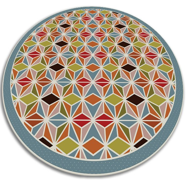 Okrúhly vnútorné vinylový koberec abstraktný kaleidoskop
